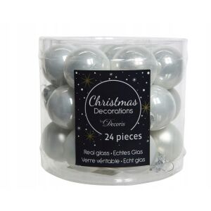 Ezüst karácsonyfadíszek, 24 darabos készlet, 2,5 cm 146952616 - Szezonális dekoráció