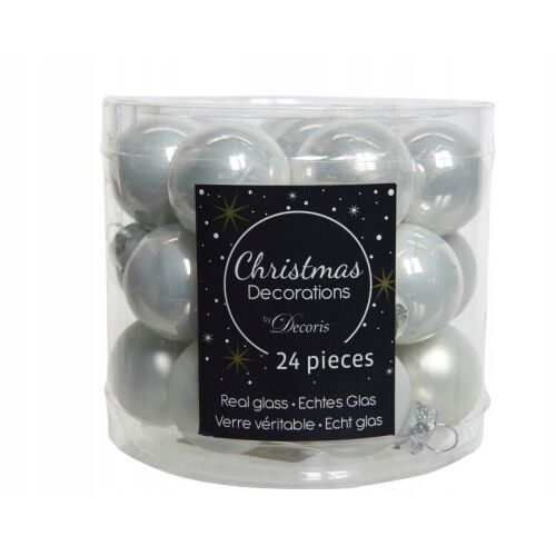 Ezüst karácsonyfadíszek, 24 darabos készlet, 2,5 cm 146952616