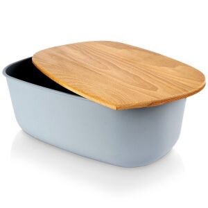 KENYÉRTÁROLÓ DOBOZ BAMBUSZ LEMEZZEL SZÜRKE 259177