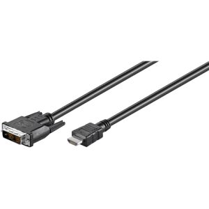 Goobay | Férfi | 18+1 tűs digitális DVI (Single-Link) | Férfi | 19 tűs HDMI Type A | 2 m | Fekete 146952938 - HDMI kábel