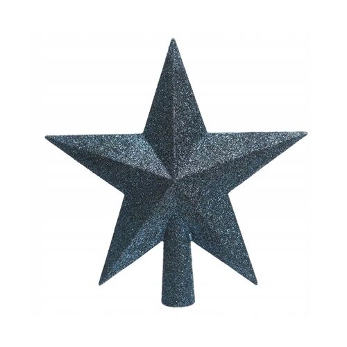 Csillagos karácsonyfadísz, sötétkék, törésálló, 20 cm