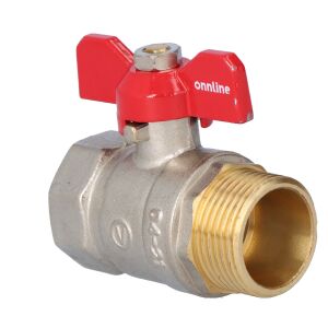 Nikkelezett standard golyóscsap tömszelencével, PN16, 1 hüvelykes PN16 pillangóval, N-W változat, 16 bar/120C 146953529 - Golyóscsap