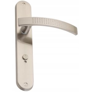 Belső ajtókilincs, hosszú lemezes, WC, bal, szálcsiszolt nikkel 146953718 - Ajtógomb & Kilincs