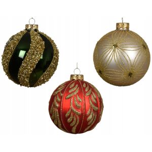 Csillámos üveg karácsonyfa gömbdísz 10cm 1 db. 146954519 - Szezonális dekoráció