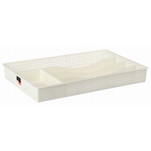 Krémszínű áttört evőeszköztartó fiókbetét