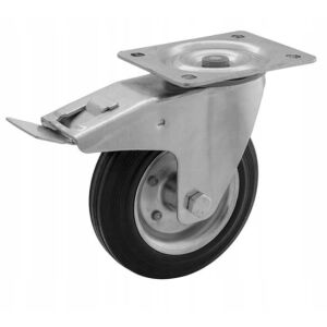 Forgókerék-szett, acél-gumi forgókerék fékkel, 125 mm