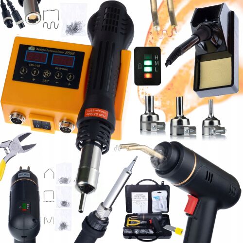 Rosfix 2 az 1-ben forrasztóállomás (forró levegős és 900M) Rosfix Orange Husky OH660 Electric S sorozat + Rosfix Black Killer RBK200W akkus tűzőgép + 400 kapocs 146957283