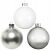Zestaw 20 Szklanych Bombek na choinkę Mix srebrno-białe 6 cm 146957449