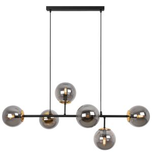 SIENA MENNYEZETI LÁMPA, FEKETE ÉS ARANY, 6 LAPOS GRAFIT LÁMPA, E14, HOSSZÚ SZÁRÚ 146958803 - Lámpa & Világítás