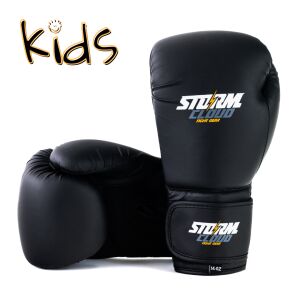 StormCloud gyerek kezdő bokszkesztyű, fekete/fehér, 170 g