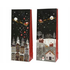 Karácsonyi ajándéktasak alkoholhoz 36 cm