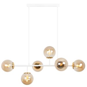 SIENA mennyezeti lámpa, fehér és arany, 6 mézes izzó, E14, hosszú karokkal 146959736 - Lámpa & Világítás