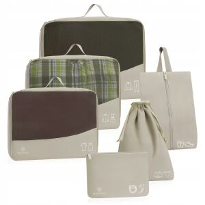 BPO-02 KHAKI 6 db-os szervező UTAZÓ bőröndhöz 146960113 - Bőrönd kiegészítő