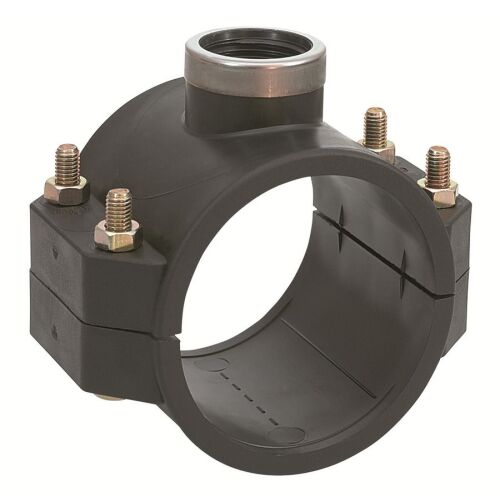 Szorítónyereg PP 75x5/4"" GW belső menet, 4 csavarhoz PN10, PE csövekhez, fekete 146960551