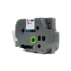 JetWorld fehér zöld csereszalagon Brother 36 mm x 8 m TZe-765 (TZE765, TZ765, TZ-765, AZE765, AZE-765)