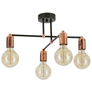 Modern Loft Edison Függesztett Lámpa Réz Króm