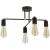 Modern Loft Edison függesztett lámpa fekete lámpatartókkal és Edison izzókkal.