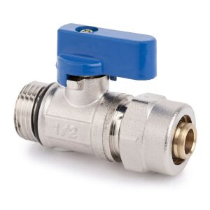 Szelep kék MINI tömszelencével, O-gyűrűvel és pex/al csatlakozóval 16x2 G1/2 146961986 - Golyóscsap