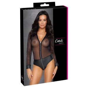 Cottelli PARTY - Szexi hálós body matt bugyival, fekete M 146962617 - Női ruházat