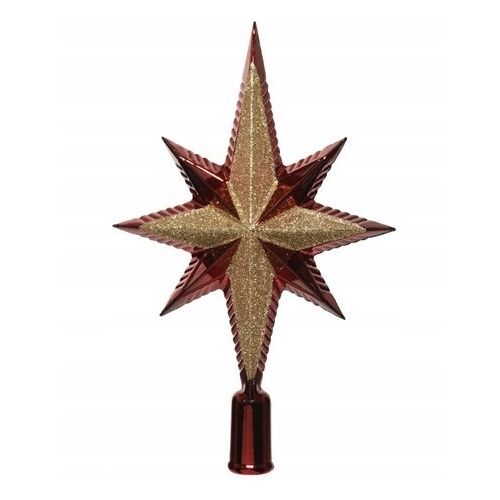Csillámos karácsonyfadísz 25cm bordó 146963756