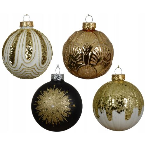 Karácsonyi gömbdísz 8cm üveg csillámos karácsony 1 db. 146963952