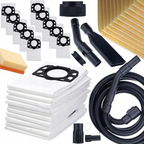 Rosfix 10 porzsák + szűrő Kärcher WD6 WD4 WD5 MV4 porszívóhoz + tömlő / cső Kärcher porszívóhoz 4m 146963980