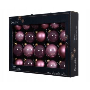 Zestaw 21 szklanych bombek różowe 5/6/7 cm połysk mat 146964924 - Szezonális dekoráció