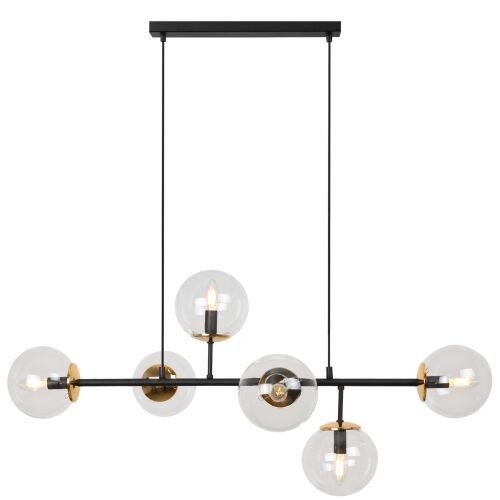 SIENA MENNYEZETI LÁMPA, FEKETE ÉS ARANY, 6 LAPOS LÁMPÁVAL, LÁMPABÚRA NÉLKÜL, E14, HOSSZÚ SZÁRÚ 146965127