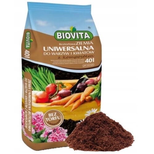Univerzális kerti föld zöldségekhez és virágokhoz 40L Tőzegmentes komposzttal 146965673