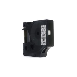 JetWorld Replacement Dymo D1 Tape Black átlátszó 12mm x 7m LM100, LM100+, LM200, LM300, LM400, LM420P, LM350, LM350D, LM360D, LM450D, LM260P,, LM120P, LM150P LM160, LM210D, LM280, LM150, LM220 (45010) (S0720500)