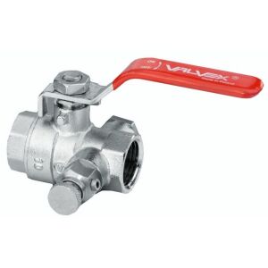 Nikkelezett golyóscsap leeresztőcsavarral és fojtószeleppel ONYX 2 hüvelykes acél karral 146967342 - Golyóscsap