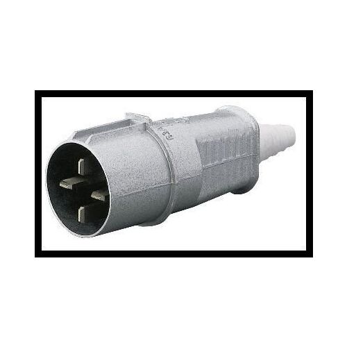 32A 3P+Z IP44 fém hordozható dugó 500V, lapos érintkezők