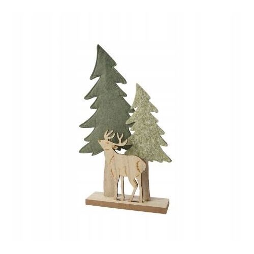 Figurka świąteczna choinka jeleń ozdoba 42cm 146968922