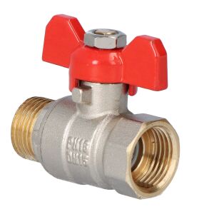 Nikkelezett standard golyóscsap tömszelencével, PN16, 1/2 hüvelykes PN16 pillangóval, N-W változat, 16 bar/120C 146969059 - Golyóscsap