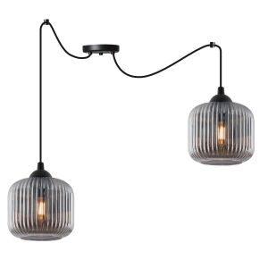 RIFFLE SPIDER FÜGGŐLÁMPA FEKETE 2 LAPOS GRAFIT LÁMPABÚRA HENGERES E27 146969073 - Lámpa & Világítás