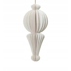 Zawieszka choinkowa papierowa świąteczna biała 12cm 1szt 146969679 - Szezonális dekoráció