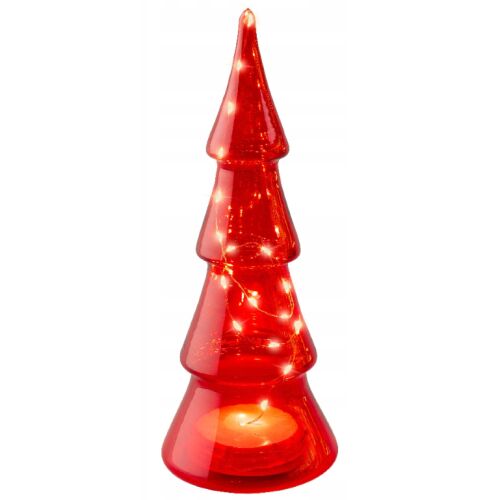 Üveg LED karácsonyfa 26 cm