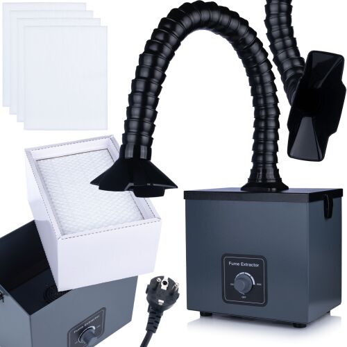 SR80 FumeExtractor Pro - Forrasztófüst-elszívó 80W | 160 m³/h | 99,97% | Cső 0,75 m | 50 mm | 265×190×275 mm | 2 fokozatú szűrés 146972119