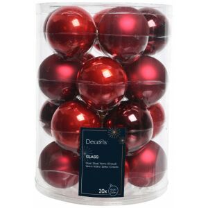 20 darabos piros üveg karácsonyfadísz szett, 6 cm 146973057 - Szezonális dekoráció