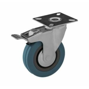 Forgókerék-készlet, fékes forgókerék, 50 mm műanyag-gumi