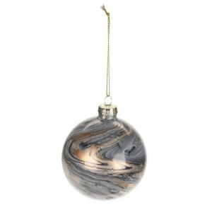 Üveg márványozott díszes karácsonyfa gömbdísz 8 cm 1 db. 146973449 - Szezonális dekoráció