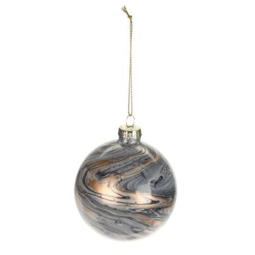 Üveg márványozott díszes karácsonyfa gömbdísz 8 cm 1 db. 146973449