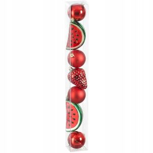 Zestaw bombek choinkowych 7szt dekoracyjnych truskawka arbuz