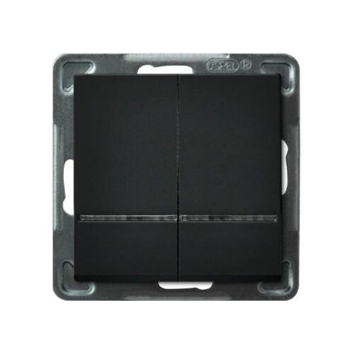 Kétcsoportos csillárkapcsoló kék megvilágítással, fekete metál SONATA 146976173