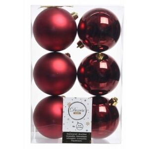 Törhetetlen karácsonyfadíszek, 6 db-os szett, 8 cm, bordó 146976524 - Szezonális dekoráció