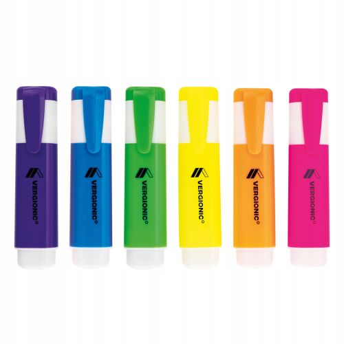 Zestaw zakreślaczy biurowych szkolnych 6 szt. flamastry 6 kolorów 146979324