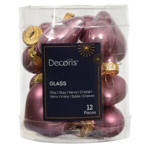 Bombki choinkowe zestaw 12 sztuk 4 cm różowe serduszka 146979900 - Szezonális dekoráció