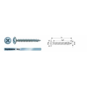 ALÁTÉT CSAVAR (1000) 5.0*50 PZ 2 FEHÉR HORGANIZÁLT - SXP092169I 146980063 - Kötőelem