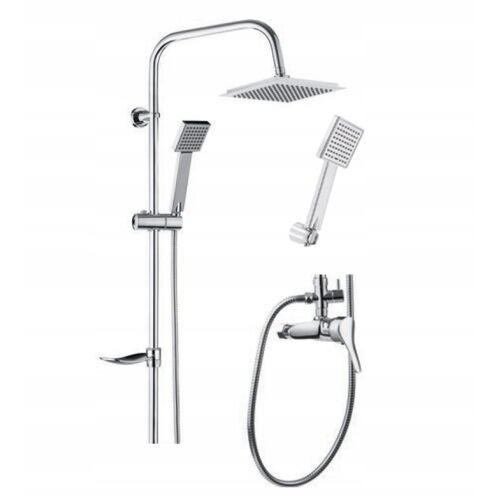 Slim Square falsíkon álló zuhanyszett króm csapteleppel 146980934