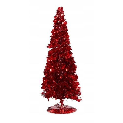Figurka świąteczna dekoracyjne drzewko czerwone PVC 30x11 cm 146981074